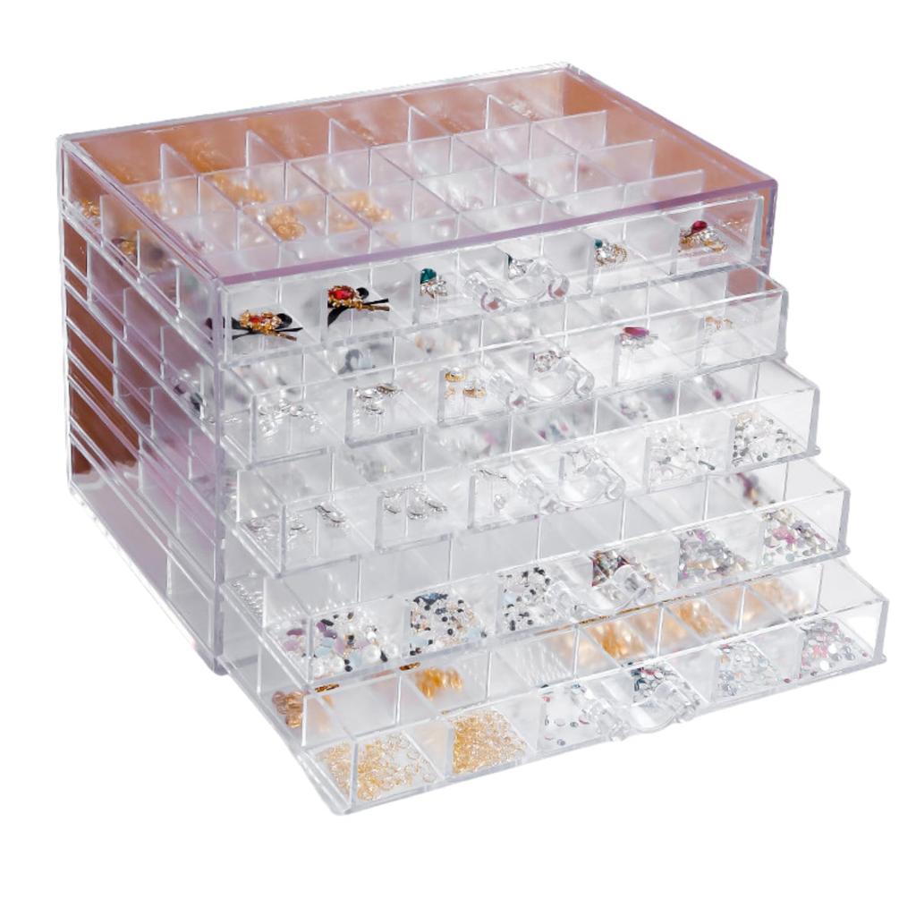 NYANDELMO Clear Accessory Cabinet, 5 Tiers/120 Compartments, ND-0093-R20-5×120