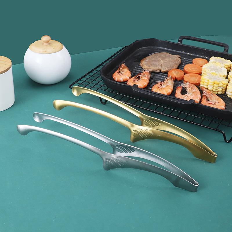 Stainless Steel BBQ and Bread Tongs for Home and Outdoor Cooking