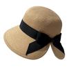 Women's New Beach Straw Hat, Foldable, for Summer Seaside Vacations, with a Luxurious and High-end Feel, Large Brim for Sun Protection