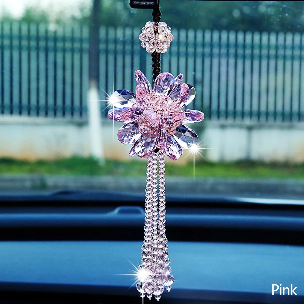Car Beautiful Rear View Mirror Hanging Ornaments Auto Crystal Pendant Decoration Styling Accessories