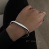 Geometric Irregular Water Drop Bracelet – Retro Korean Style, Elegant Plain Circle Jewelry for Women