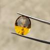 Oval Cut with Back Side Honey Comb Cut 15x12x9 Mm Size Eye Clean Natural Citrine Loose Gemstone, 6.90 Carat Citrine Stone.