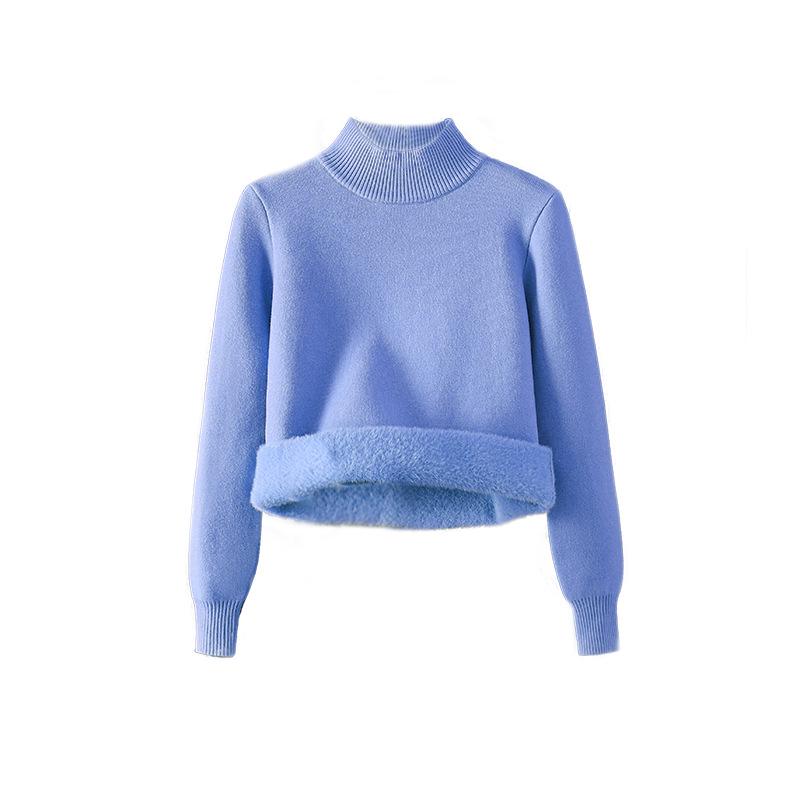 2025 Women's Plus Velvet Knitwear: Thick Warm Autumn/Winter One-Piece Sweater