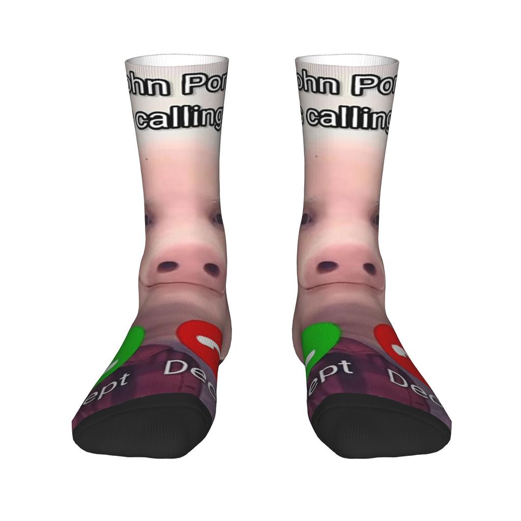 Men Women John Pork Is Calling Funny Meme Accessories Socks  Sweat Absorbing Socks Fashion For Sports Wear