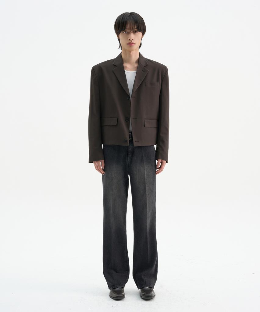 Trip Le Sens Custom 3B Crop Blazer_Brown