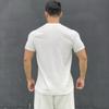 Herre sommertopp med 3D-tekstur rund hals korte ermer løs ensfarget muskuløs herresport-T-skjorte for daglig trening