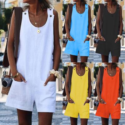 women's sleeveless romper shorts