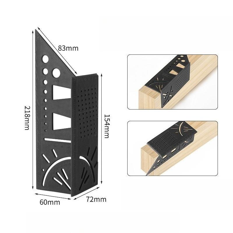 

Multifunctional Angle Ruler, Three-dimensional Positioning Ruler, Angle Measuring Instrument, Woodworking Drawing Line Ruler чорний