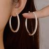 Gold & Silver Rhinestone Zirconia Hoop Earrings for Women - Luxurious, Versatile, Exaggerated Circle Design
