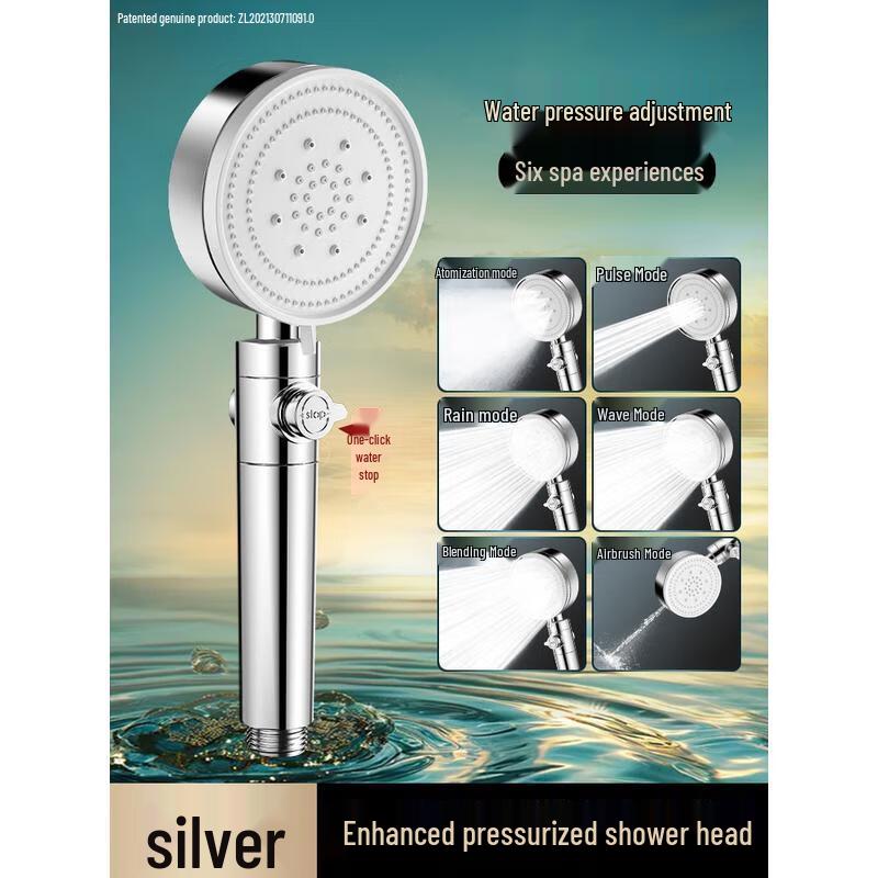 HANDUNYOU 6-Setting High-Pressure Adjustable Shower Head