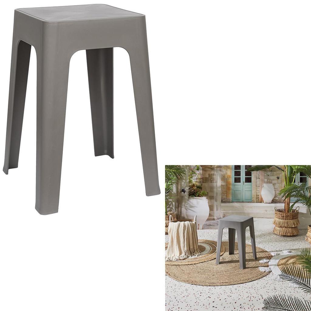 Spectra stool, grey, made of minimalist plastic, 47