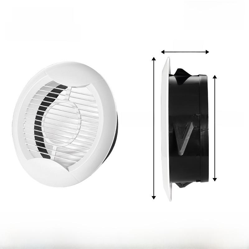 Universal Adjustable ABS Air Vent with Slanted Louvers for Indoor Ventilation and Exhaust.