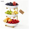 Double-Layer Wooden Fruit and Cake Stand with Draining Feature