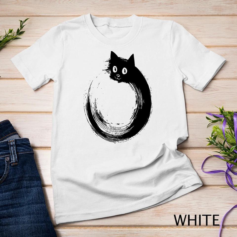 Cute Cat Zen Circle Meditation T-Shirt Unisex T-shirt 10 S