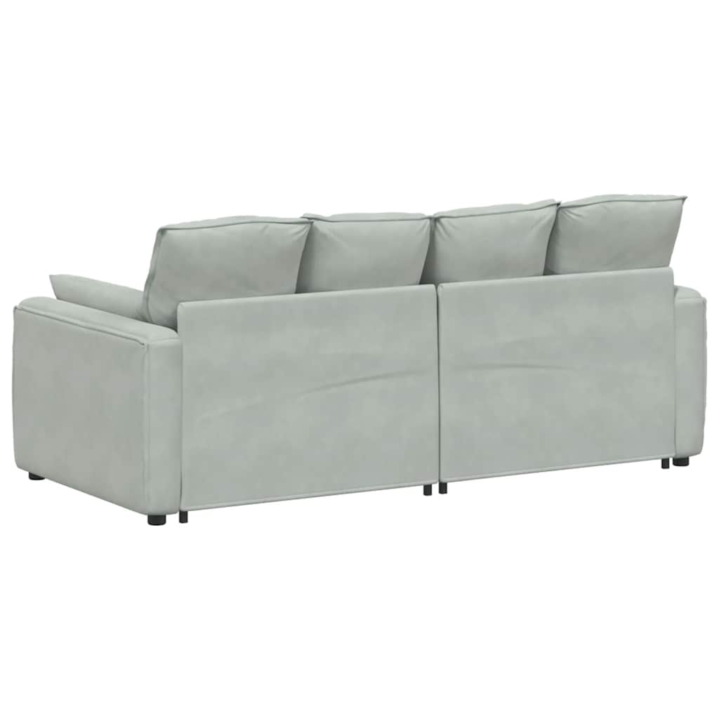 Modular Sofa with Cushions Light Grey