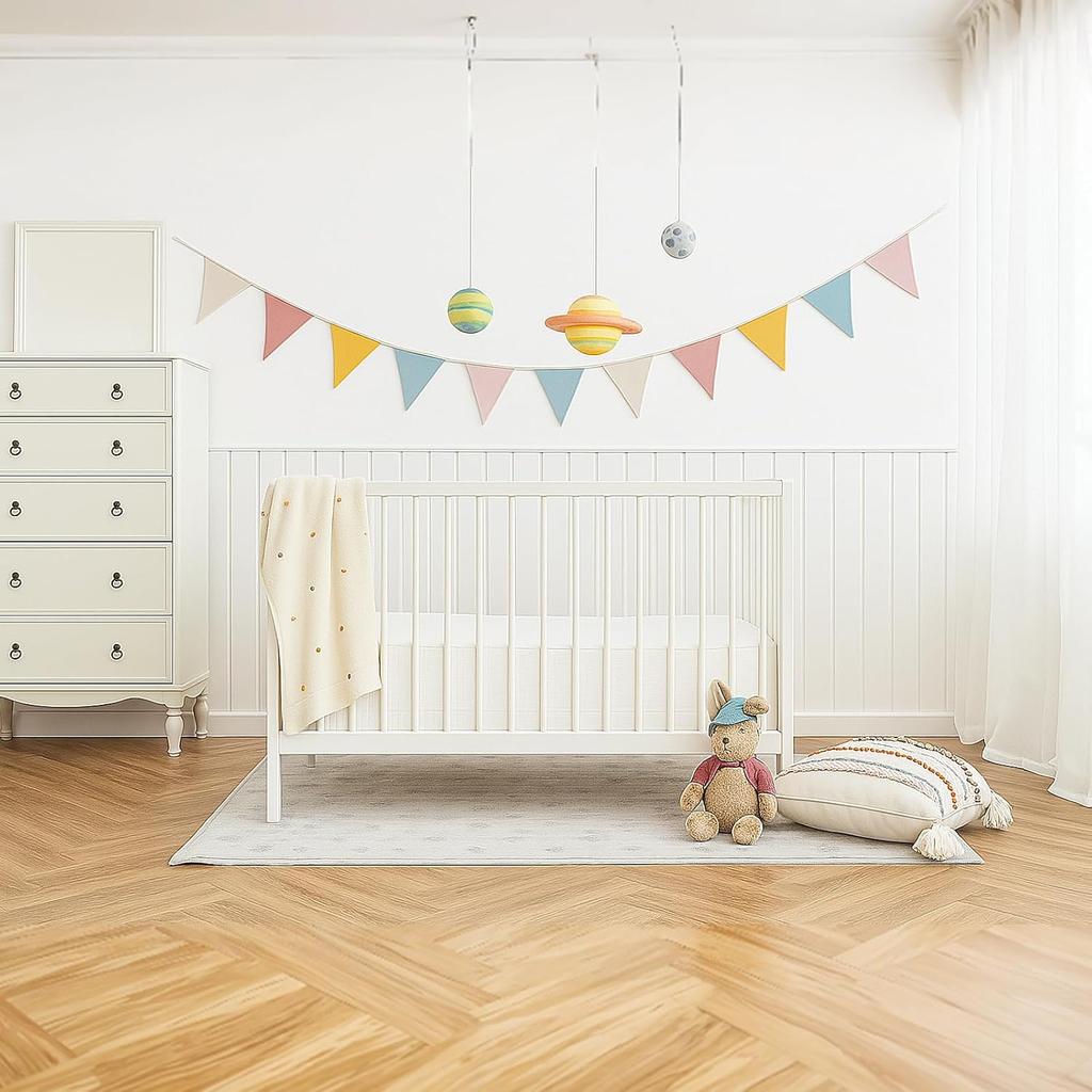 Pennant Banners Triangles Bunting Flag Fabric Garland Organic Cottons Bunting for Nursery Decor Birthday Boho Wedding Shower Party Event