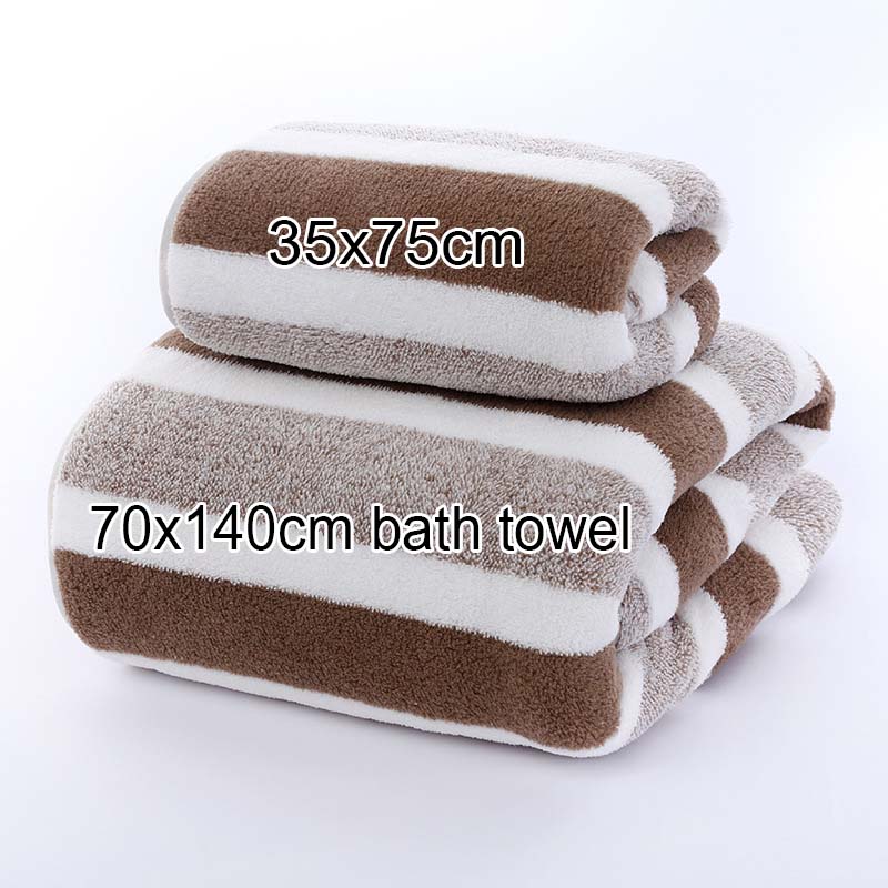 1 Pcs Striped Face Towel 35X75Cm For Bathroom Or Soft And Absorbent Quick-Drying Experience Microfiber Bath Towel 70X140Cm