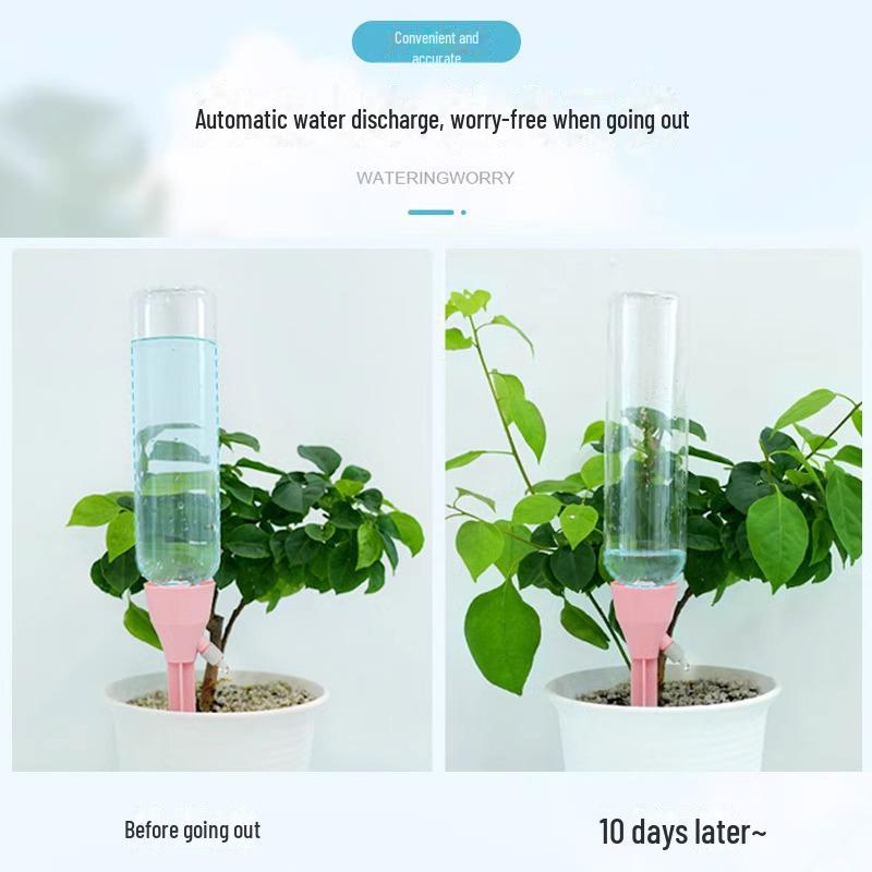Dispositivo de riego automático por goteo ajustable para plantas en maceta y jardines en balcones.