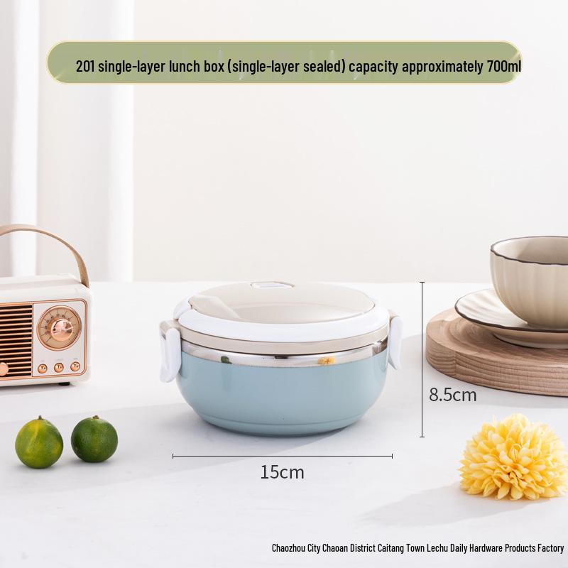 Runde Mehrschichtige Bento-Box: Luftdichte, isolierte und unterteilte Lunchbox - Perfektes praktisches Geschenk