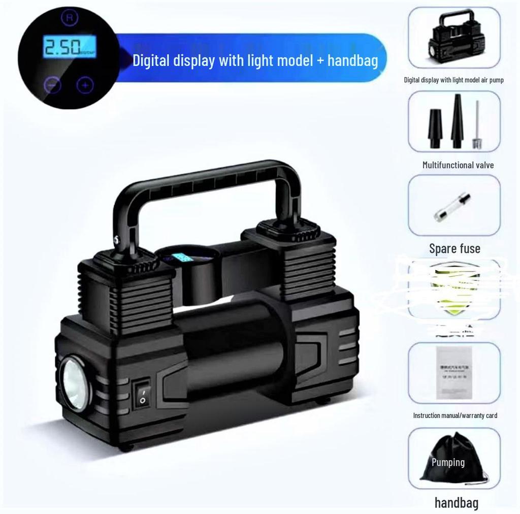 Wireless Smart Car Air Pump with Digital Display - 12V Portable Tire Inflator