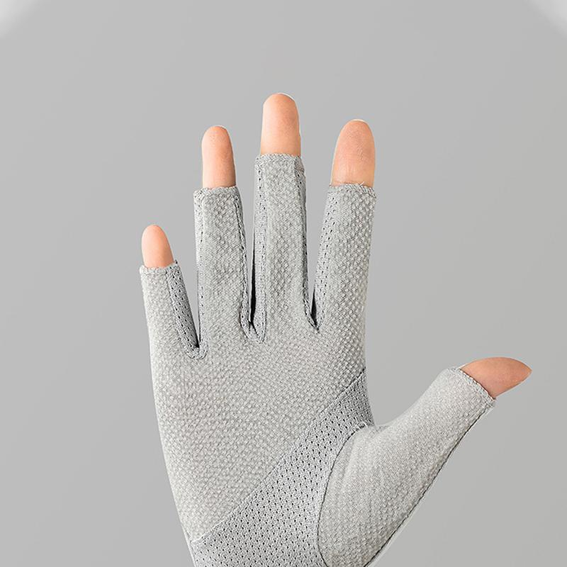 Baumwolle Sommer Frauen dünne Spitze Tau Halbfinger Reiten Uv-Schutz Handschuh außerhalb