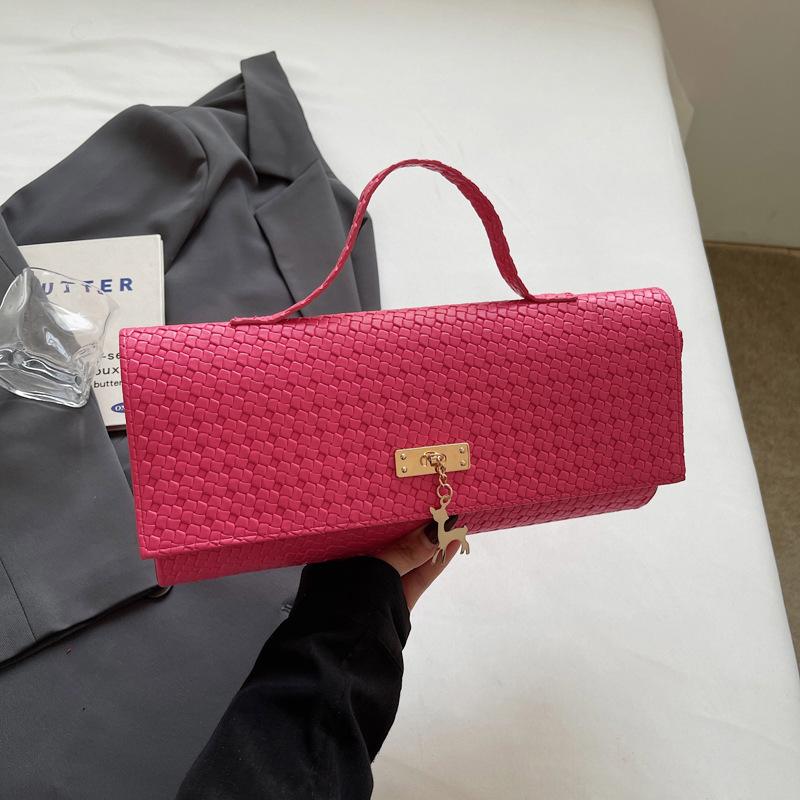 Spring and Summer New Textured Woven Pattern Fashion Handbag Personalized Shoulder Bag Crossbody Bag Minimalist Style Small Square Bag