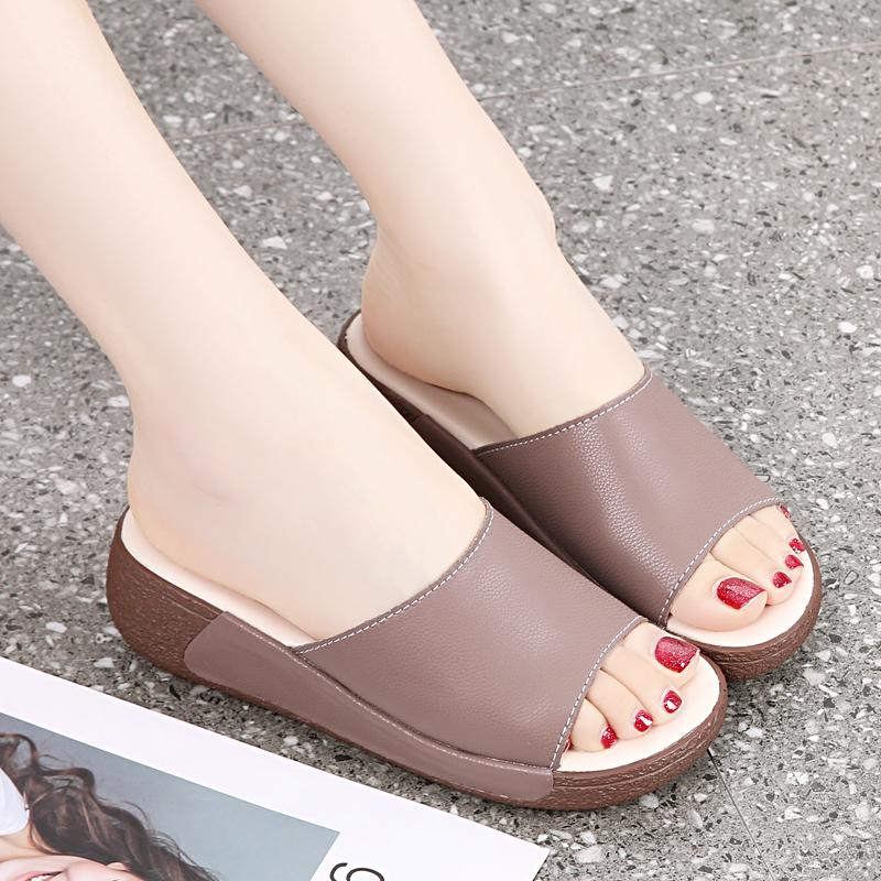 Women Slide Slippers Sandals Outdoor Open Toe Chunky Slippers Casual Thick Sole Height Increase Platform Sandals