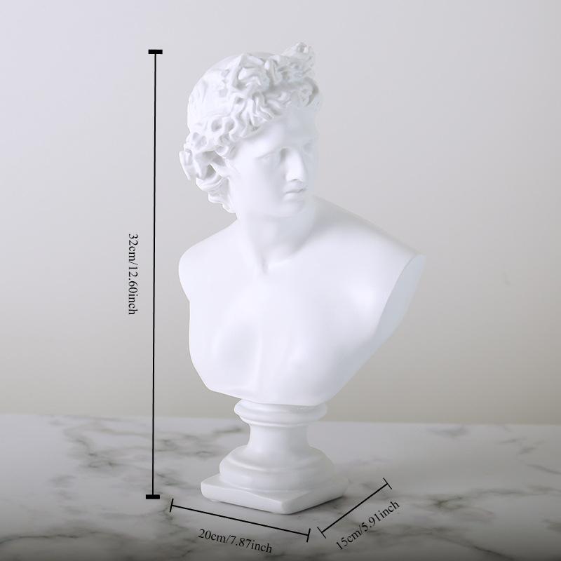 Evropská figurka hlavy Davida Řecká mytologie Venuše Pryskyřičná socha Domácí figurky Socha Dekorace na knihovnu Umělecký náčrt