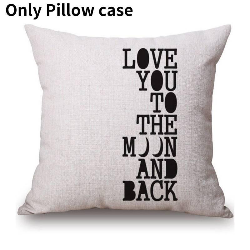 Luxurious Nordic Style Black Letter Digital Print Cushion Cover For Home Decor