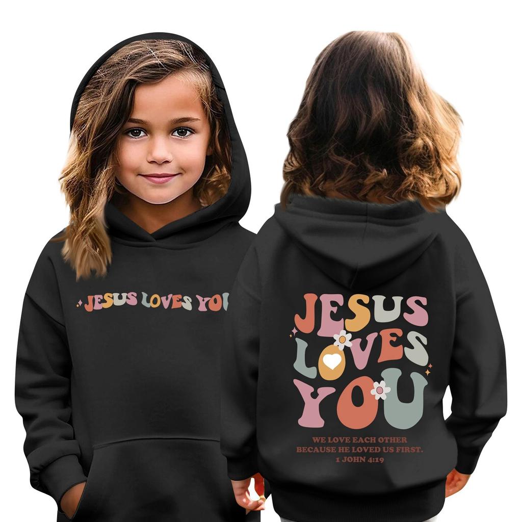 Children's Hoodie Boys And Girls Fashion Printed Long-sleeved Hooded Pocket Hoodie
