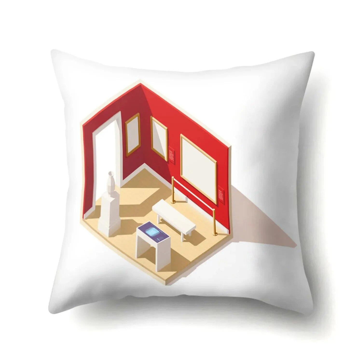 

Креативная наволочка для строительства дома, украшение для дома, спальни, комнаты, офисного сиденья, гостиной, дивана, наволочка 45x45 см 40x40cm