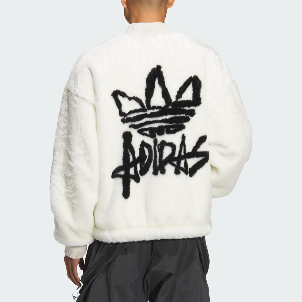 adidas Unisex Originals Neue Pelzjacke Weiß Schwarz JD3777