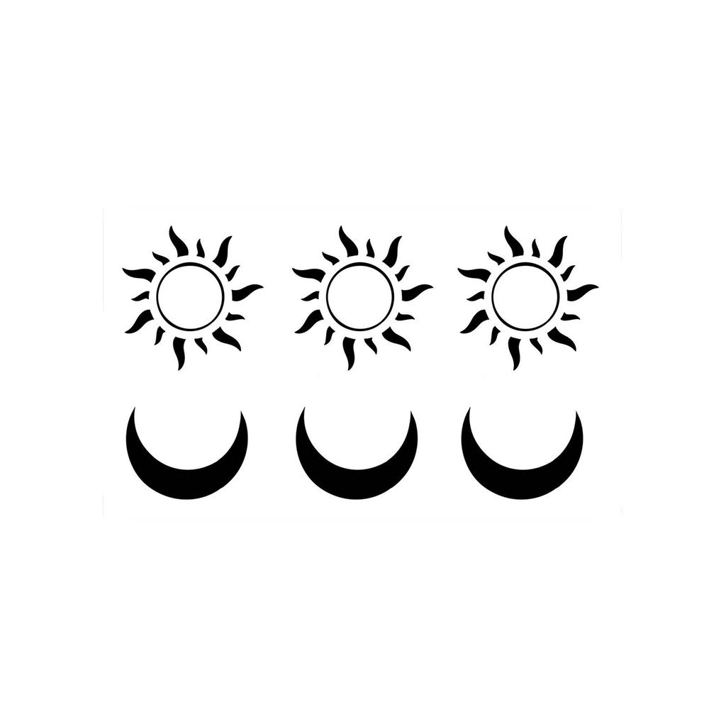 Minimalistische Sonne und Mond Tattoo-Aufkleber Wasserdicht und Langlebig Personalisierbare Handgelenkmodelle Simulierte Tattoo-Aufkleber