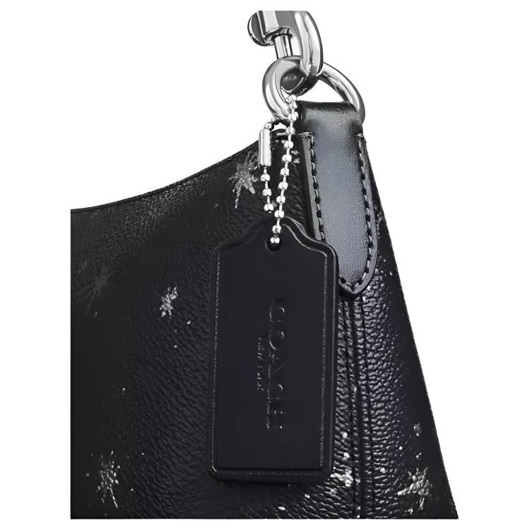 Coach Charlotte 25 Smooth Leather Star Print Shoulder Bag Women Shoulder Bag Black CCL41-SVA47