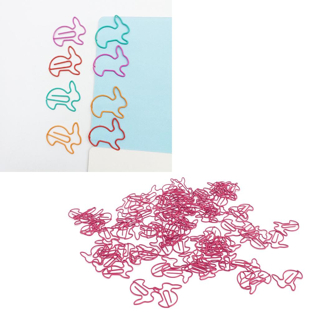 100pcs Paper Clips Prevent Slip Cute Shaped Decorative Bookmark Metal Paperclips for School