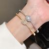 Modeschmuck Ovaler Zirkon Kupferarmband Mit Vergoldung Für Elegantes Tragen