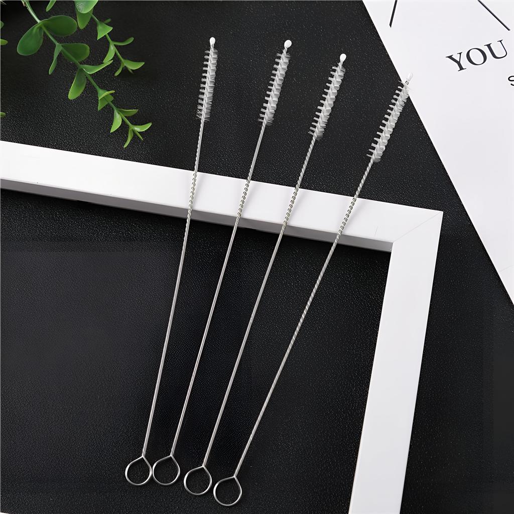 1Pcs Stainless Soft Hair Suction Glass Tube Cleaner Brushes Tools Fish Tank Straw Bottle Cleaning Brush