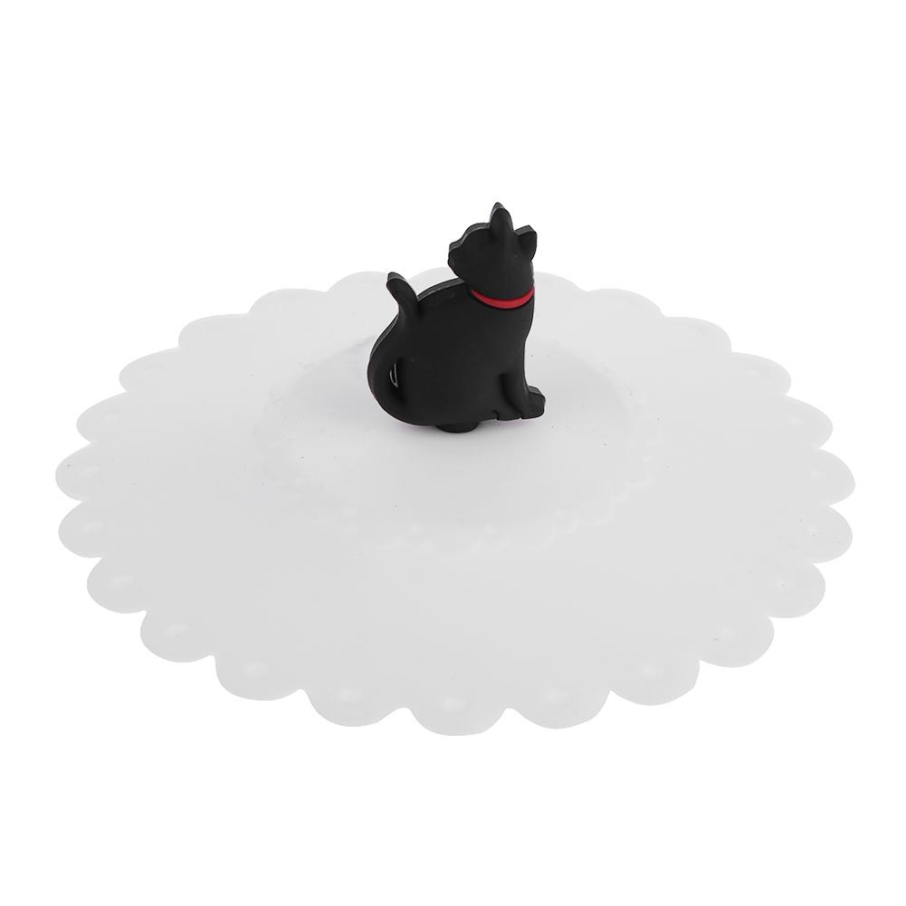 

Cute Cat Food Grade Silicone Cup Lid Leakproof Drink Cover Reusable Hot Cup Lid Anti-dust for Cup Mug Wine Glass