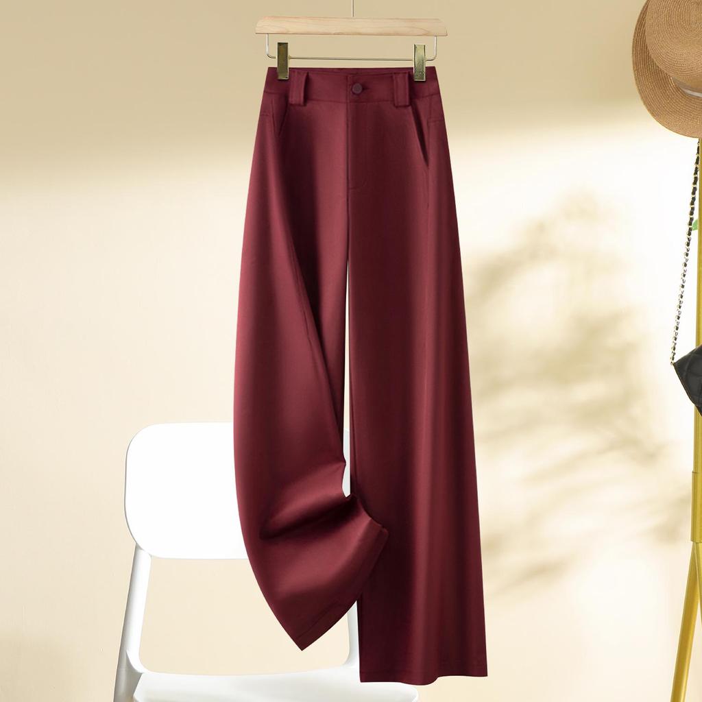 Women's High-Waist Wide Leg Trousers: 2025 Spring/Autumn Fashion, Versatile, Trendy, Slimming, Straight-Leg Casual Pants