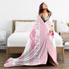 Pinks Panthers Cartoon Flannel Throw Blankets Leopard Head Blanket for Sofa Office Lightweight Thin Bedding Throws,