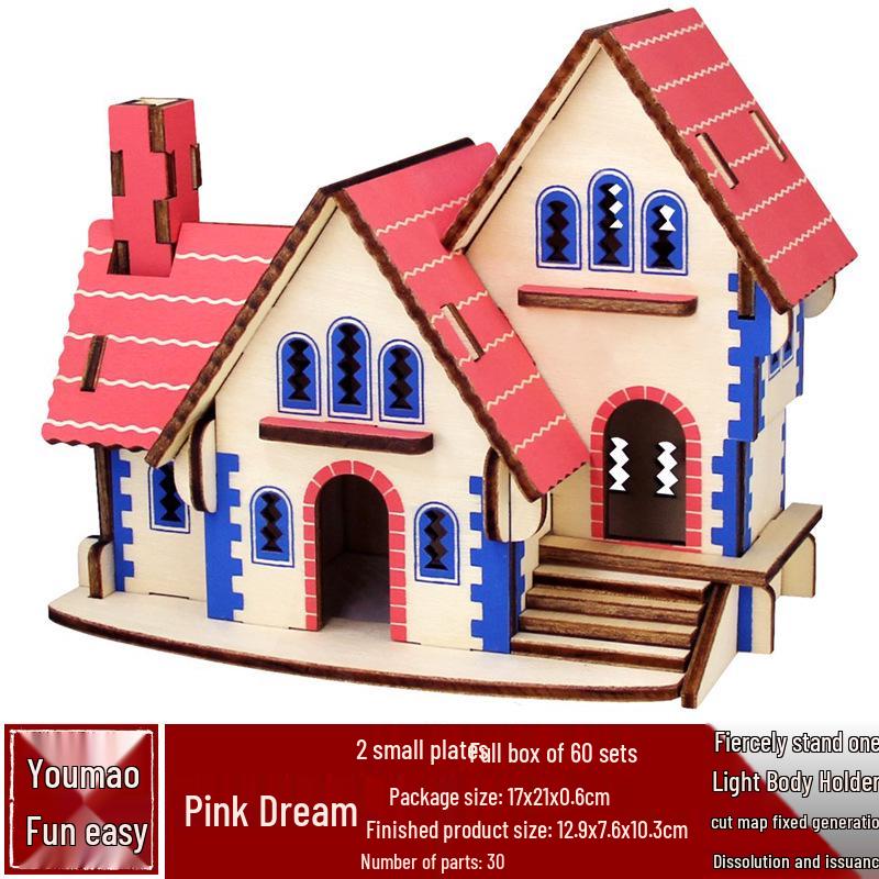 DIY 3D Wooden Building Puzzle - Children's Educational Assembly Toy