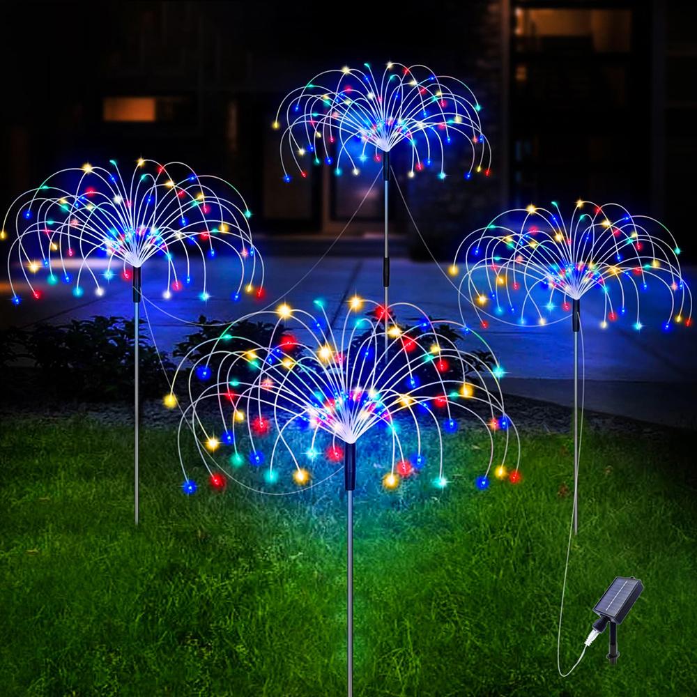 1PC Solar LED Firework Lantern Outdoor Patio Garden Wedding Decorative Lights Decorative Lanterns Landscape Lawn Festival Lamp