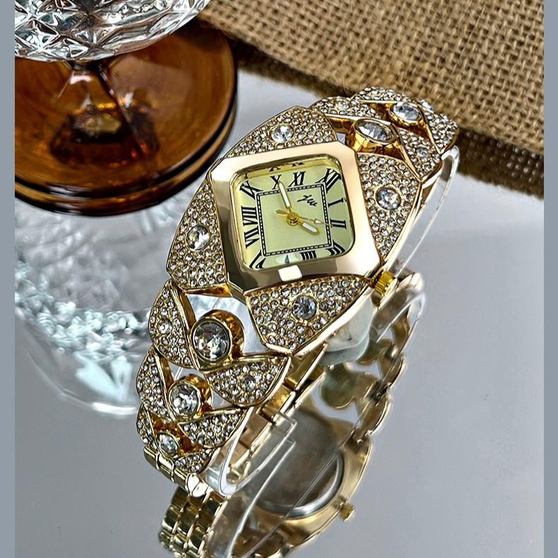 Light luxury full diamond high-end bracelet women's watch niche high-end retro bracelet quartz watch