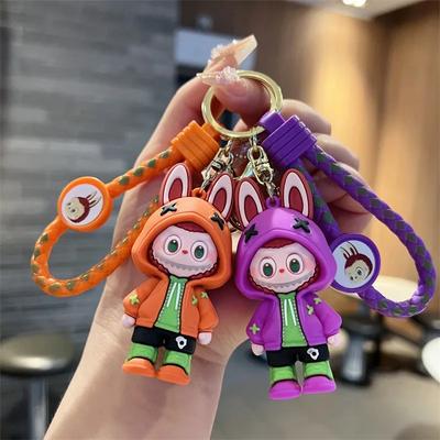 Cute Sheep Labubu Keychain for Car Keys Anime Keychains Women Men Doll Keyring Friends Key Chain Accessories Jewelry Bag Charms