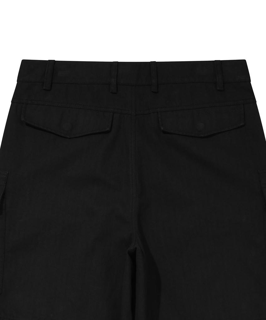 Loghideumatin Side Cargo Pocket Tuck Pants (Black)