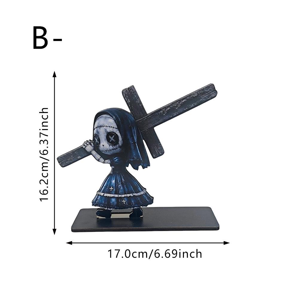 Halloween Patch Ghost Wooden Roll Paper Shelf Home Outdoor Dining Table Creative Decorative Item Paper Towel Rack