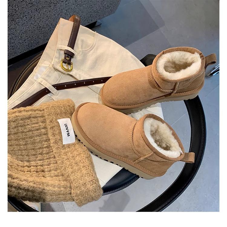 Grape Mother Winter New Thick Velvet Snow Boots Korean Version Short Tube Thick-soled Heightening Boots Women Wear Warm Cotton Boots