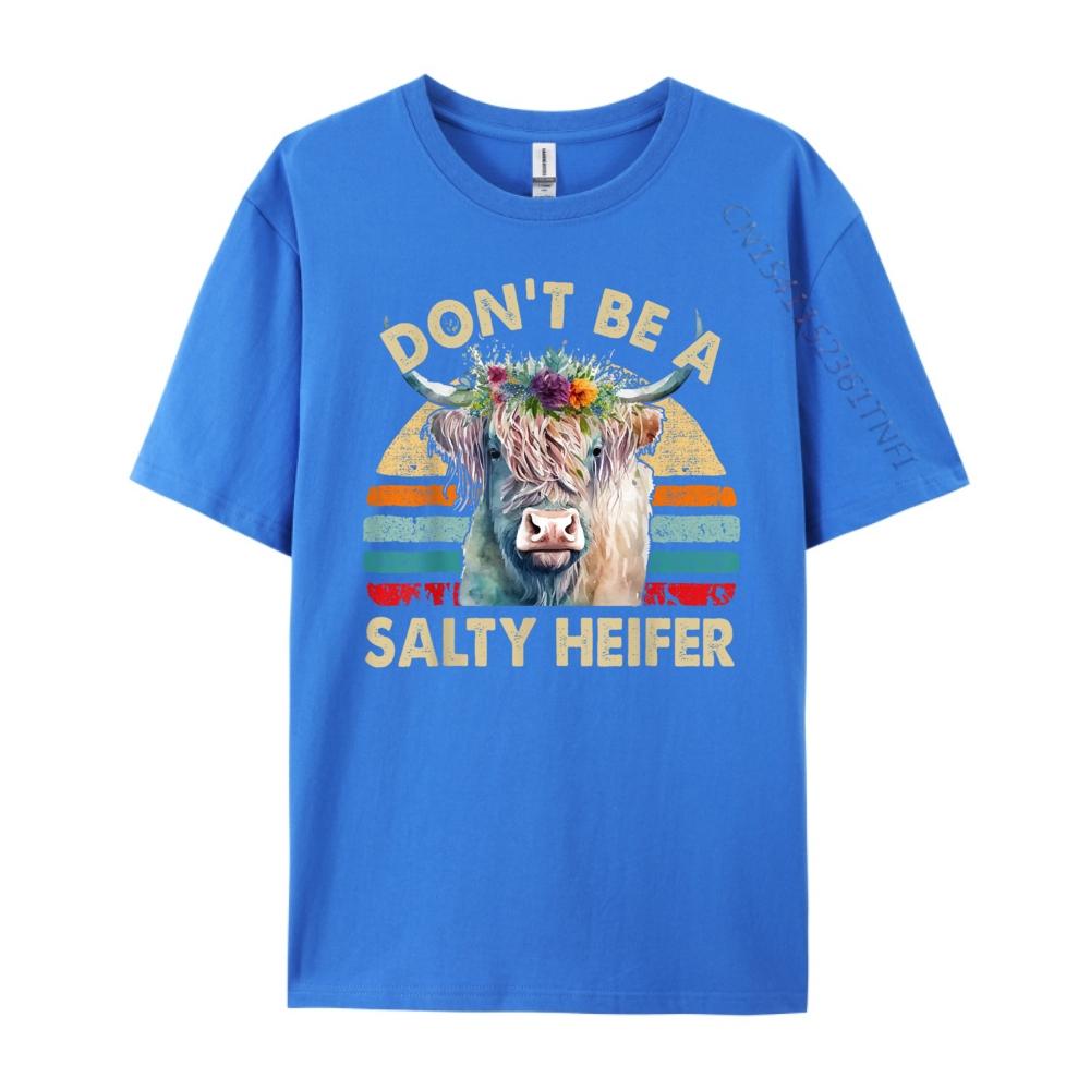 Highland Cow Shirt Women Dont Be Salty Heifer Funny Farm Mom Red And Black Graphic T Shirt Camiseta Easter Day