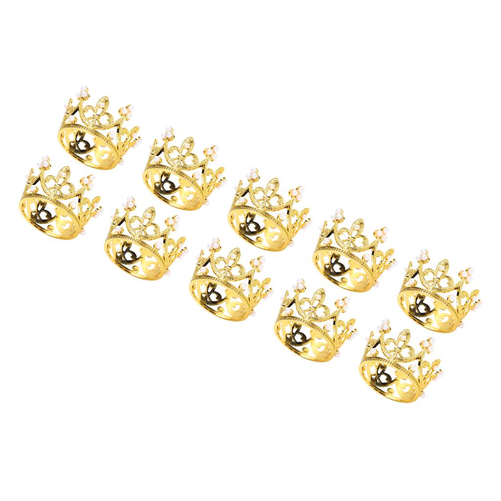 30PCS Mini Crowns Plastic Small Princess Pearl Crown Cake Topper Decorations for Birthday Wedding Party Baby Shower Gold