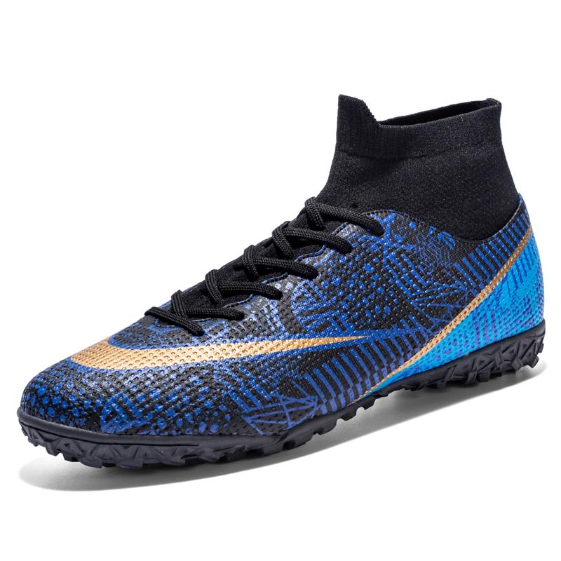High Top Men Soccer Shoes FG/TF Anti-Skid Male Football Boots Kids Grass Training Ankle Cleats Soccer Sneakers